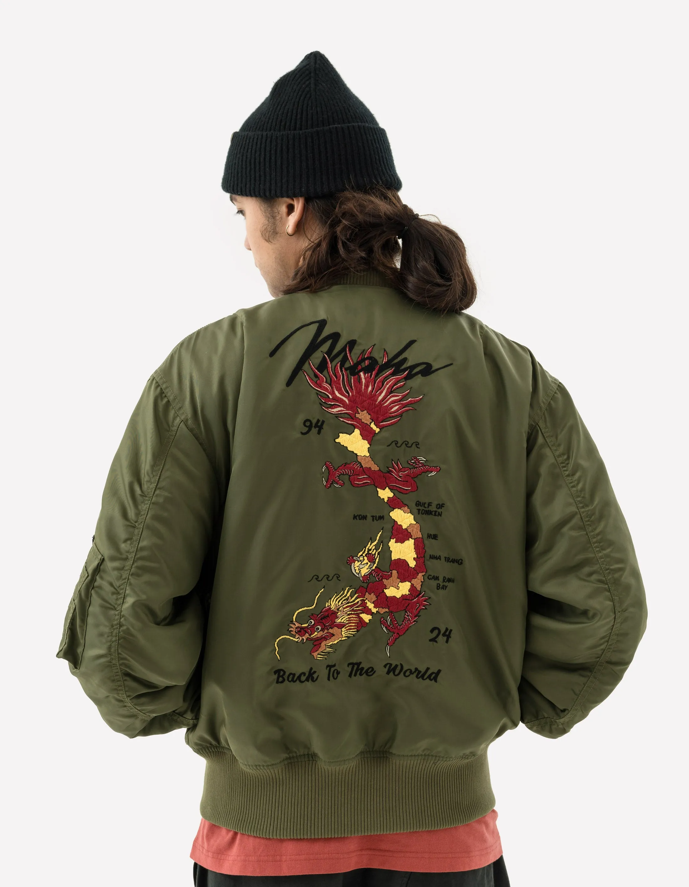 5247 Tour Dragon Map MA1 Jacket Olive OG-107F