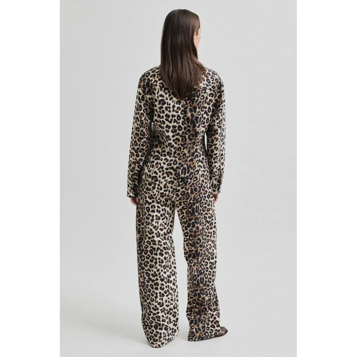 Aleo Leopard Denim Shirt Jacket Leopard Print