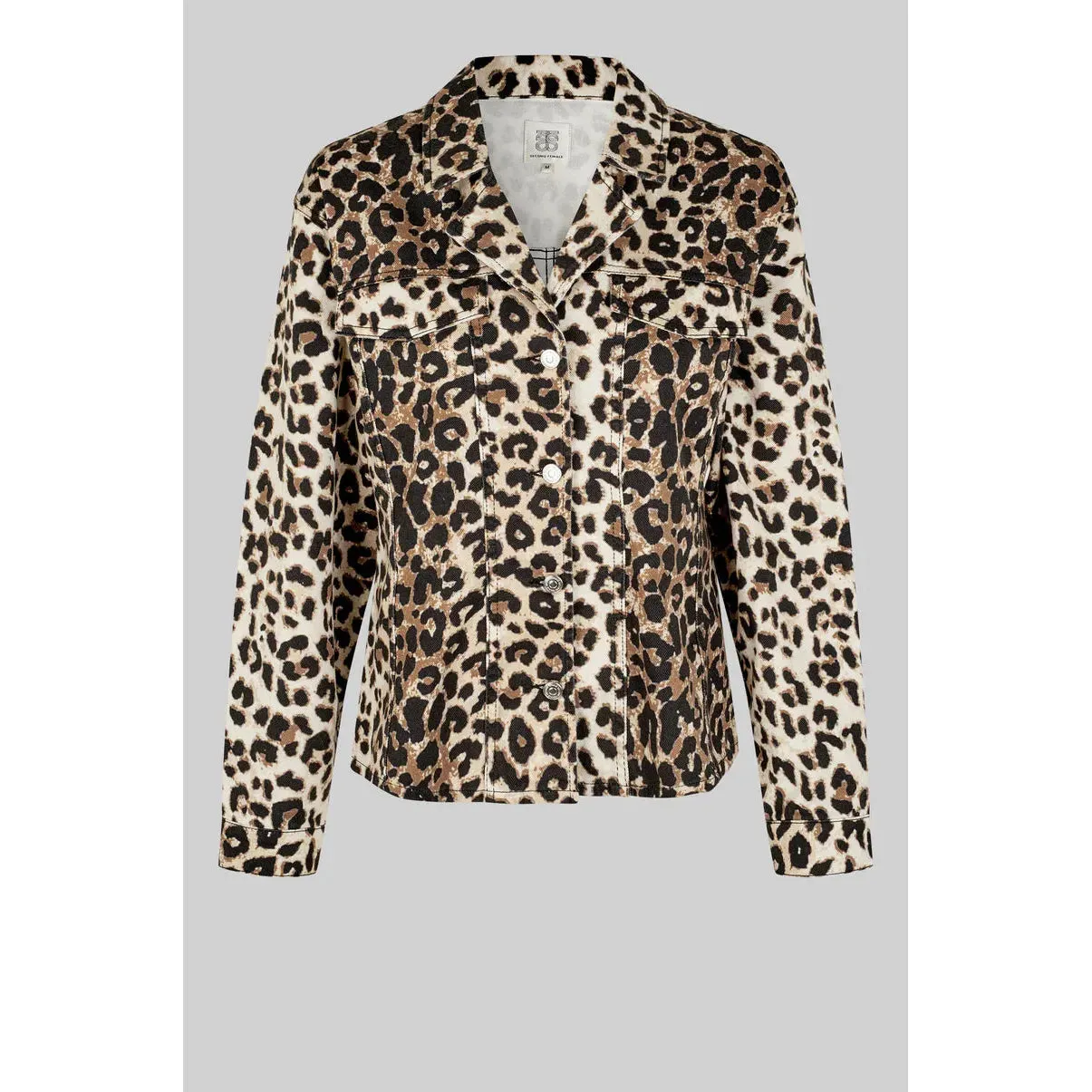 Aleo Leopard Denim Shirt Jacket Leopard Print