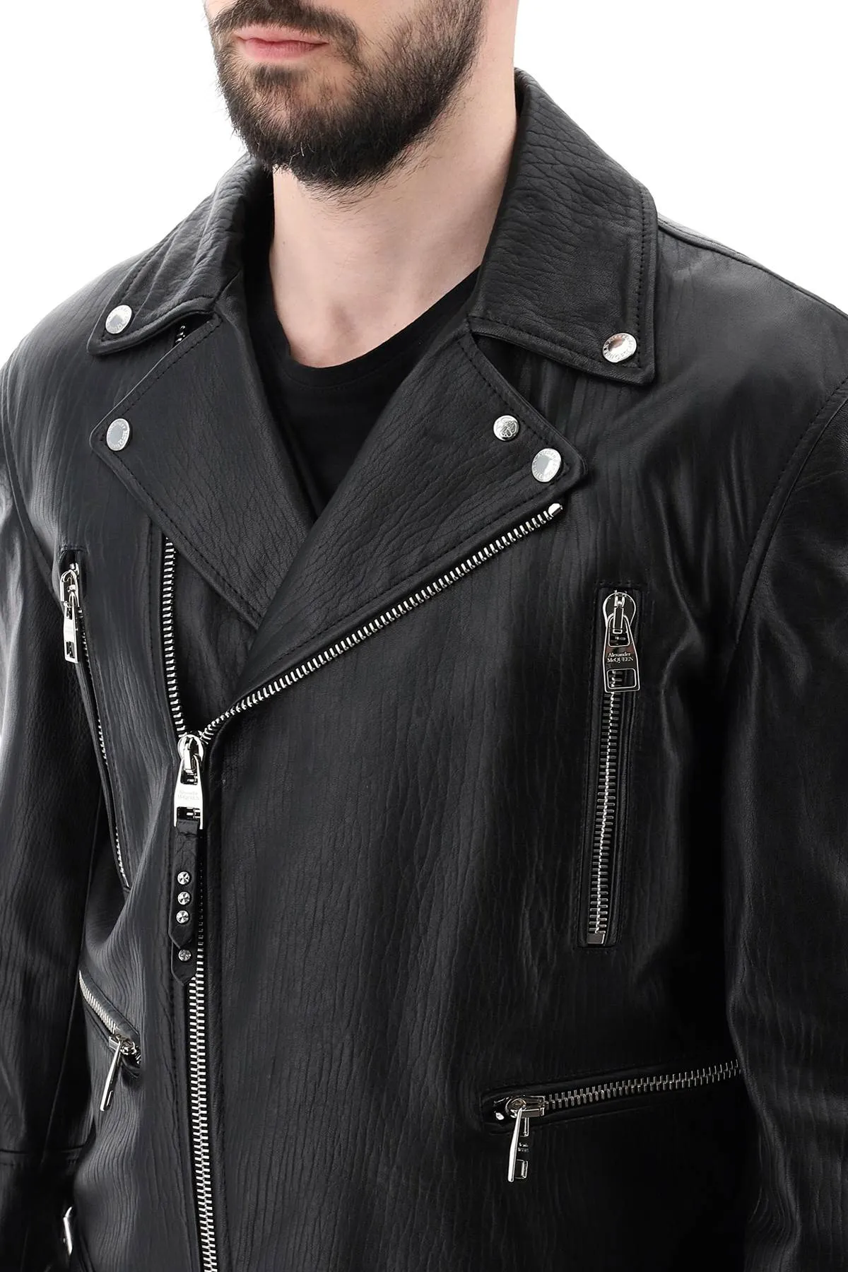 Alexander mcqueen leather biker jacket