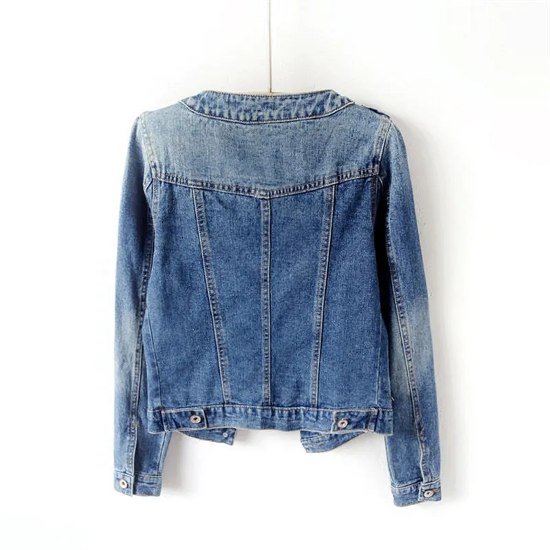 Amy Fashion - DenimLong Sleeve Casual Jacket