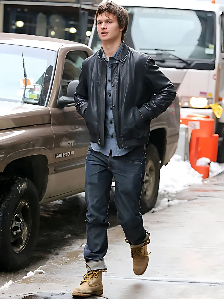 Ansel Elgort Leather Jacket