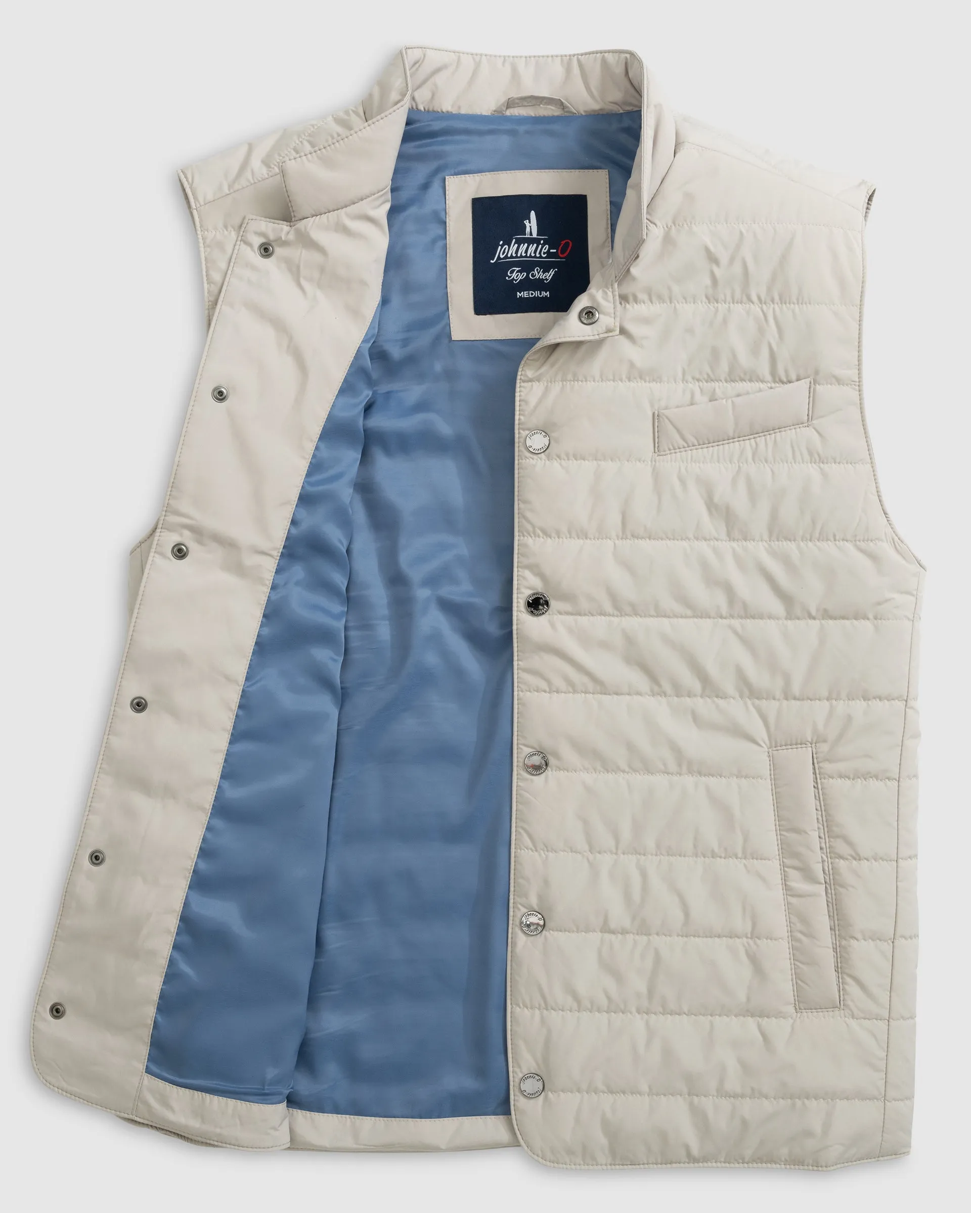 Apo Quilted Button Up Vest - Tan