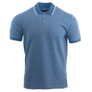 Austin Reed Men Cotton Mid Blue Polo Shirts Short Sleeve Casual Jersey Tops