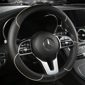 Auto Full Leather Stitching Steering Wheel Cover