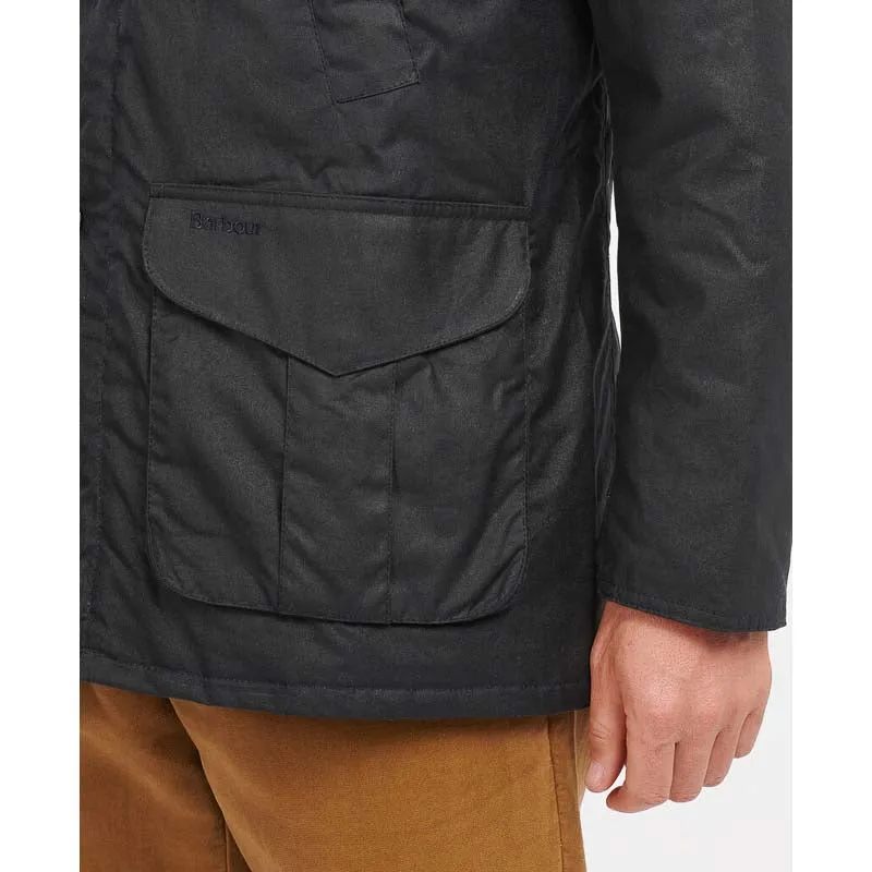 Barbour Hereford Mens Wax Jacket - Navy