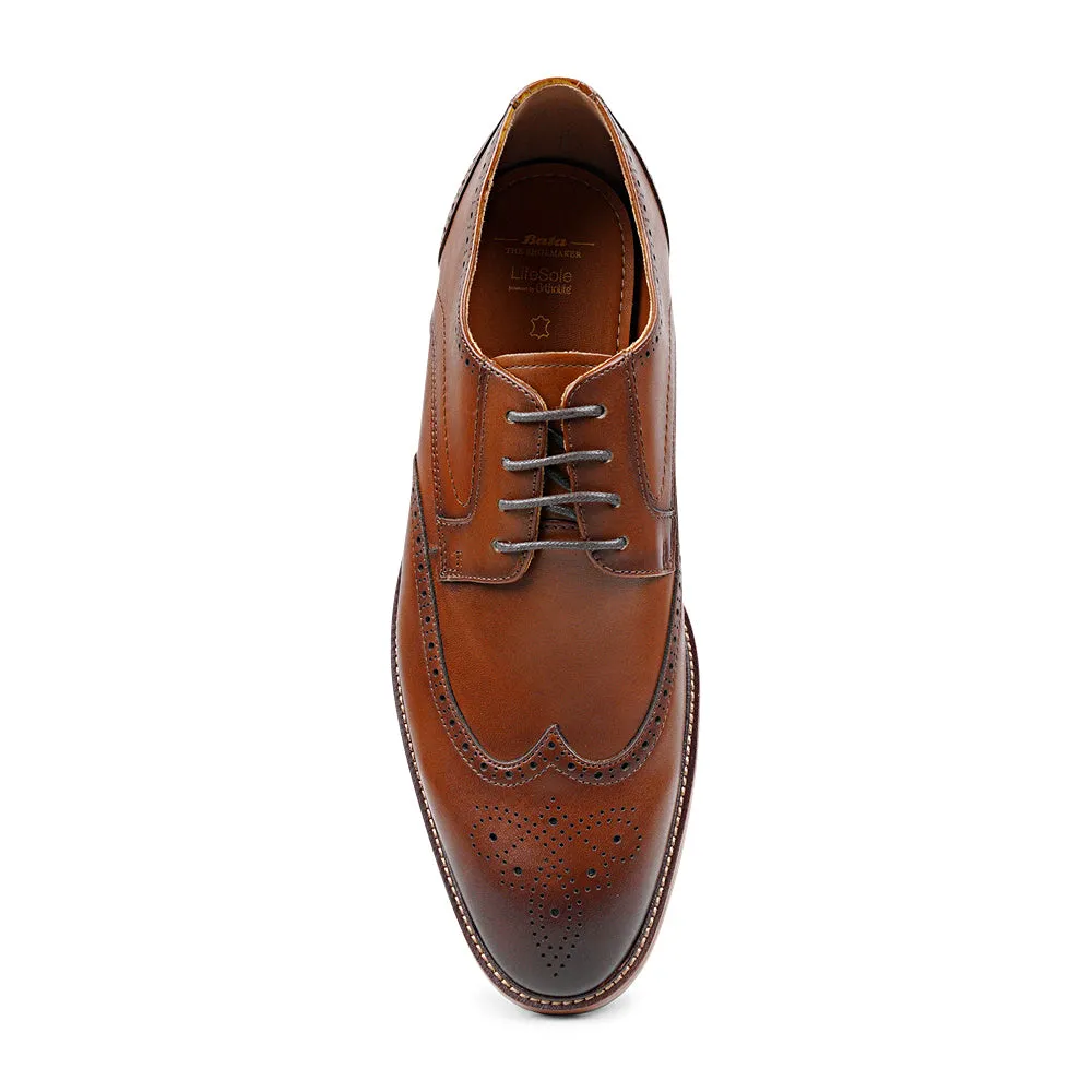 Bata ACE COGNAC Brogue Shoe for Men