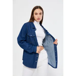 Blue Oversized Denim Shacket