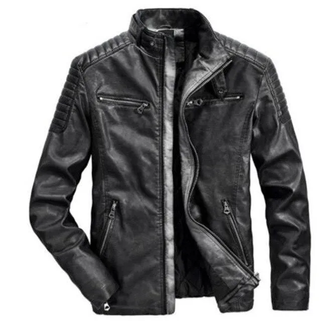 Brough, premium leather motoring jacket for men