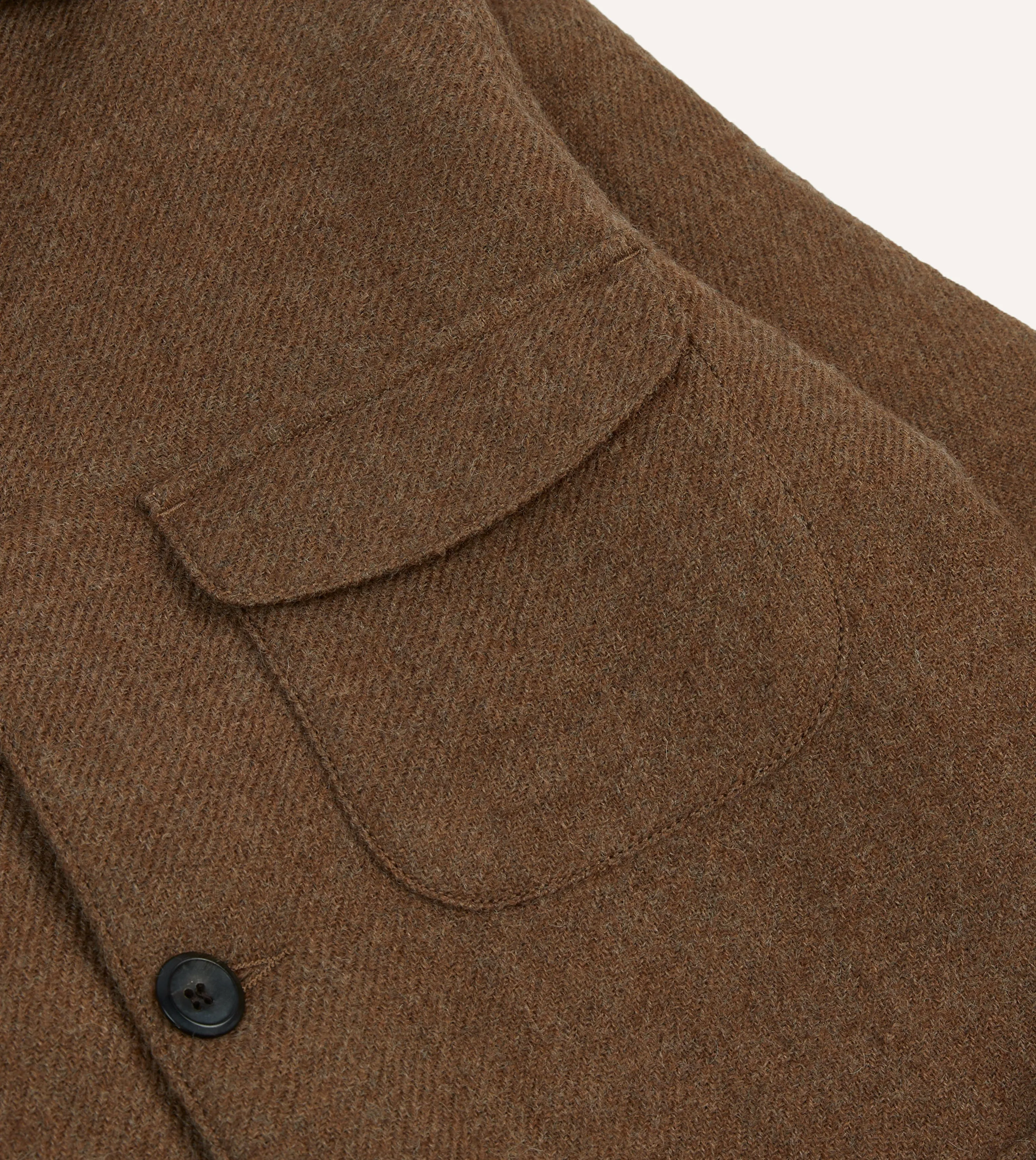 Brown Wool Three-Pocket Chore Jacket