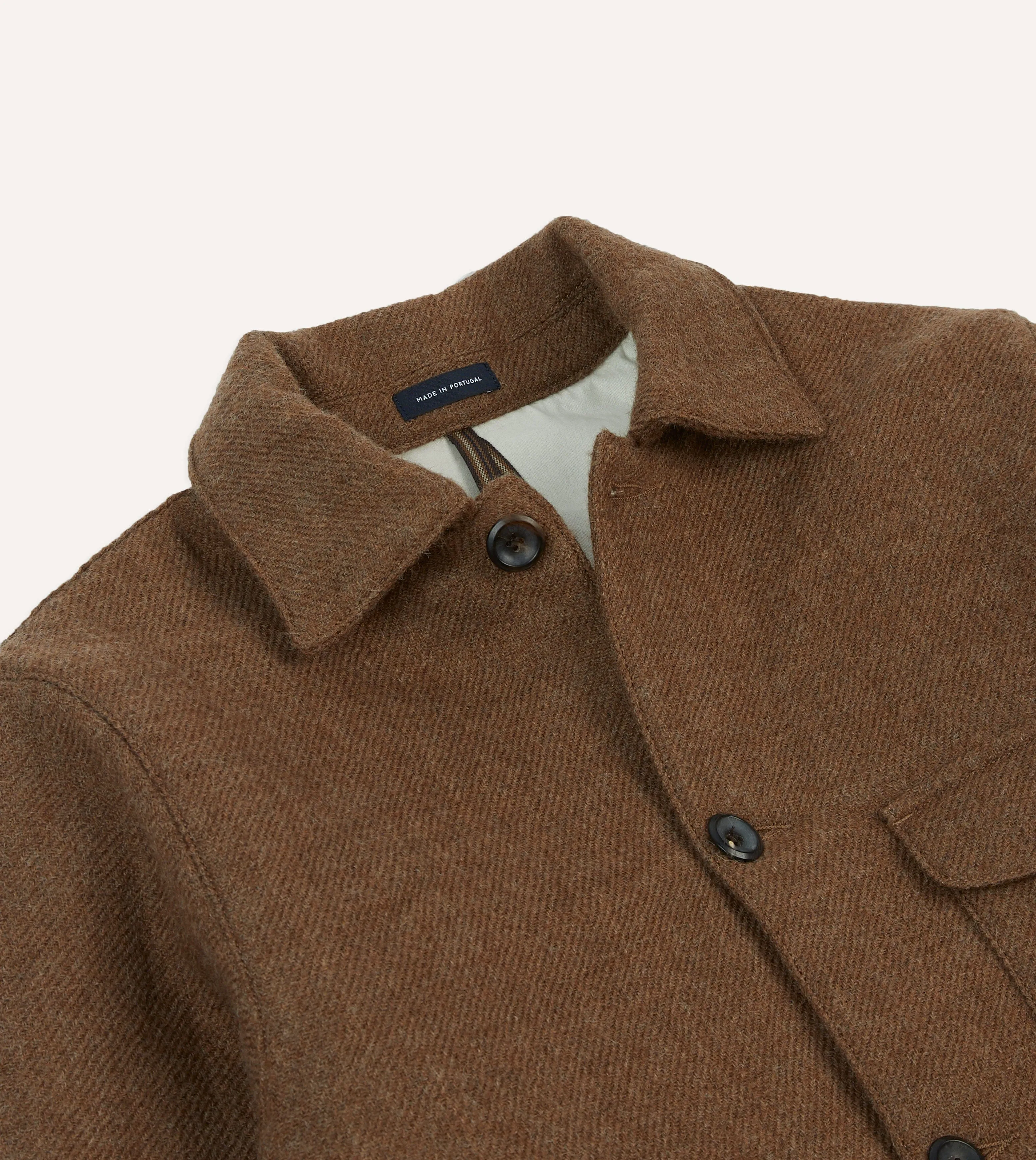 Brown Wool Three-Pocket Chore Jacket