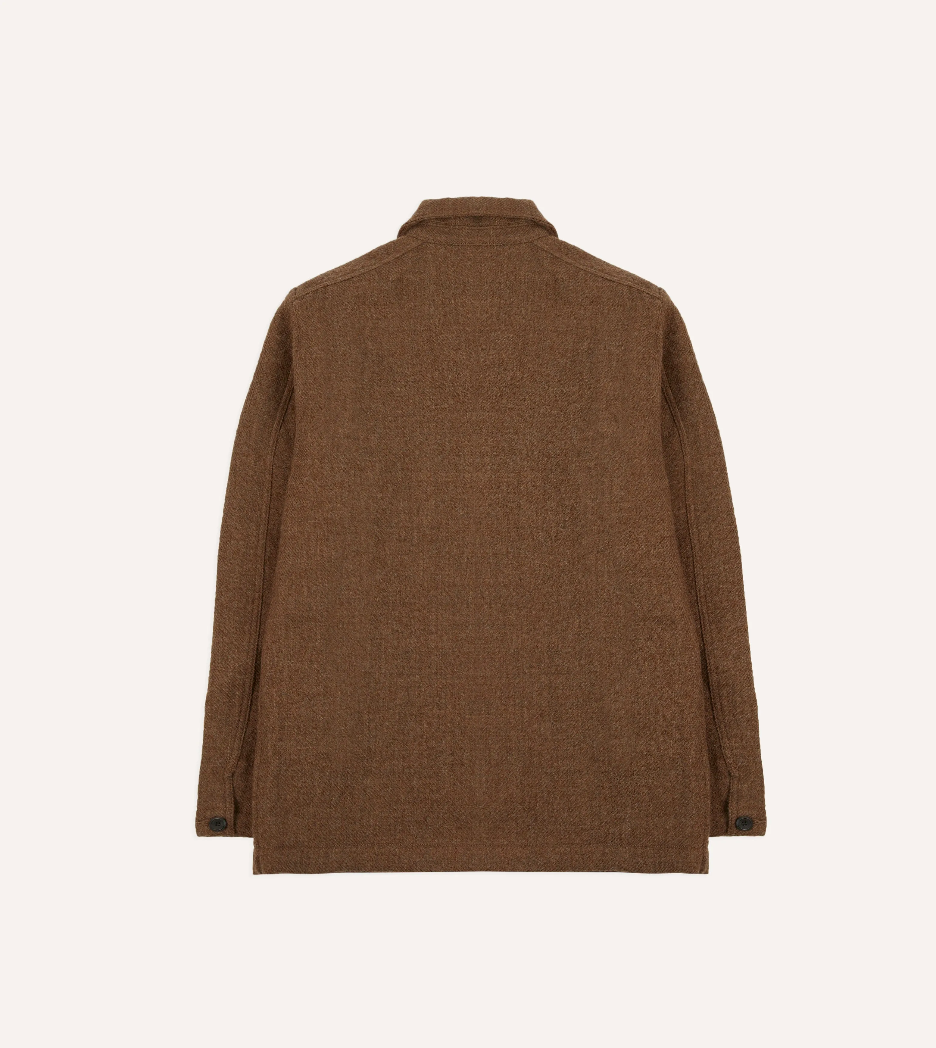 Brown Wool Three-Pocket Chore Jacket