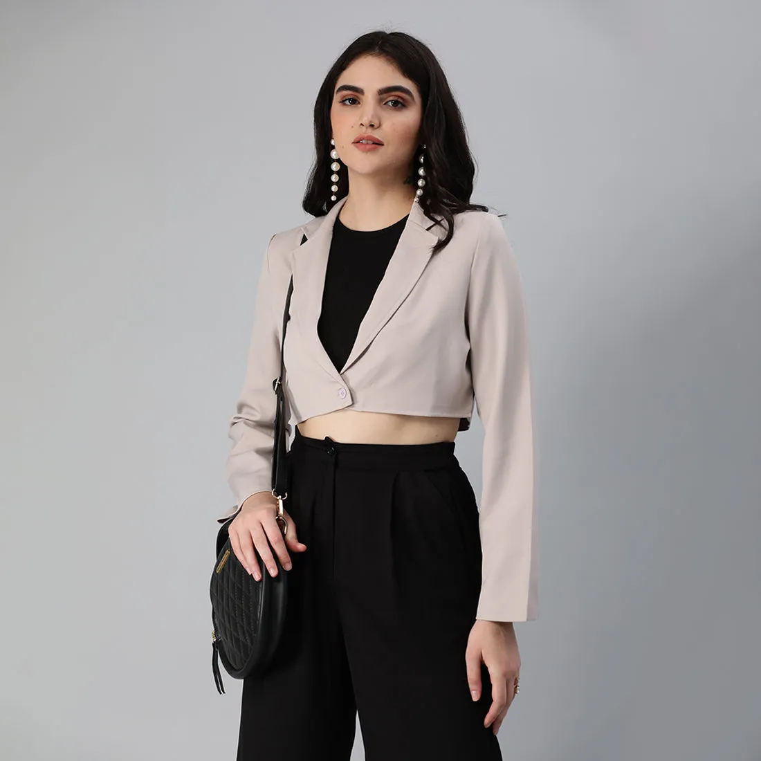 Cropped Tailored Blazer