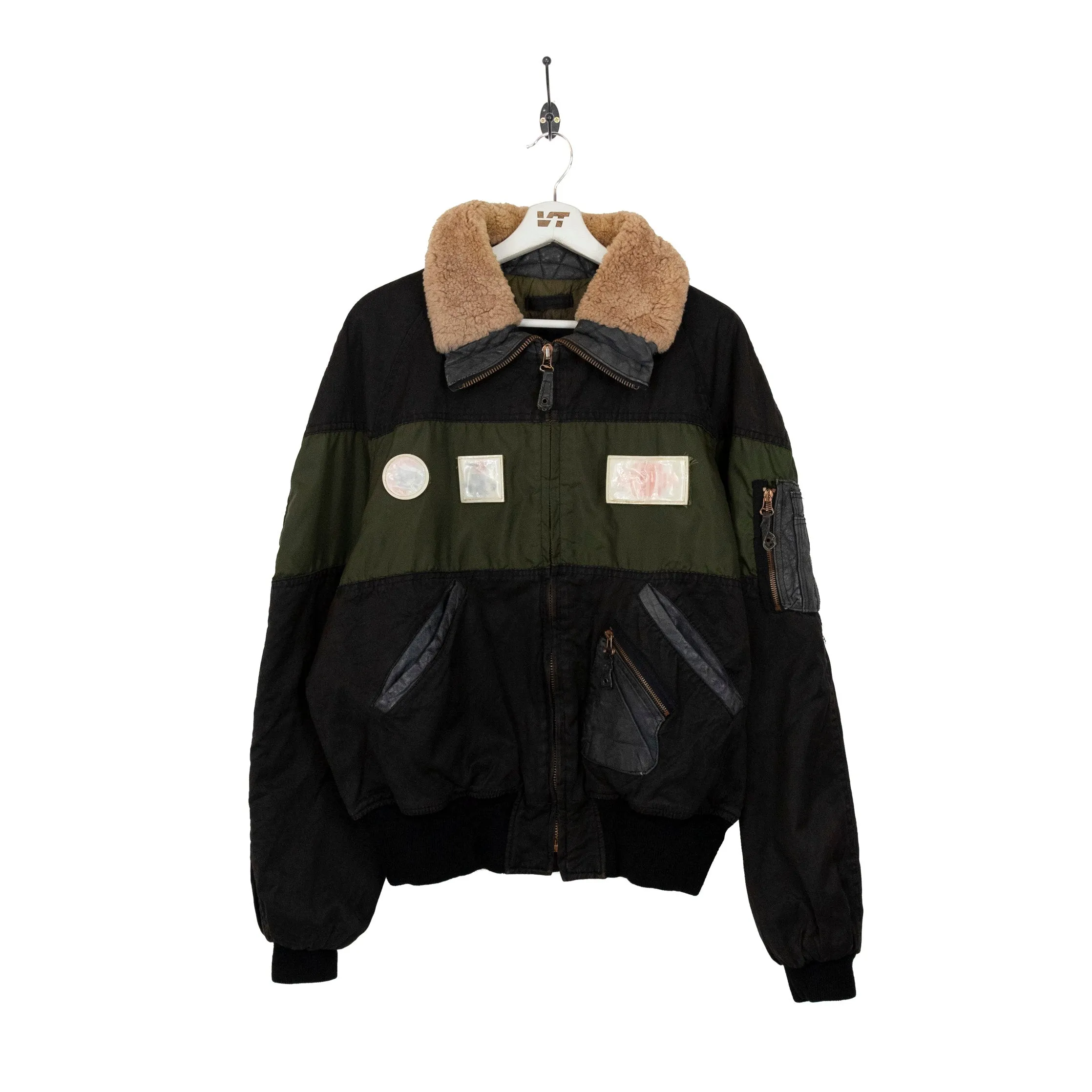 Diesel Motorcycle Fur Collar Aviator Style Jacket