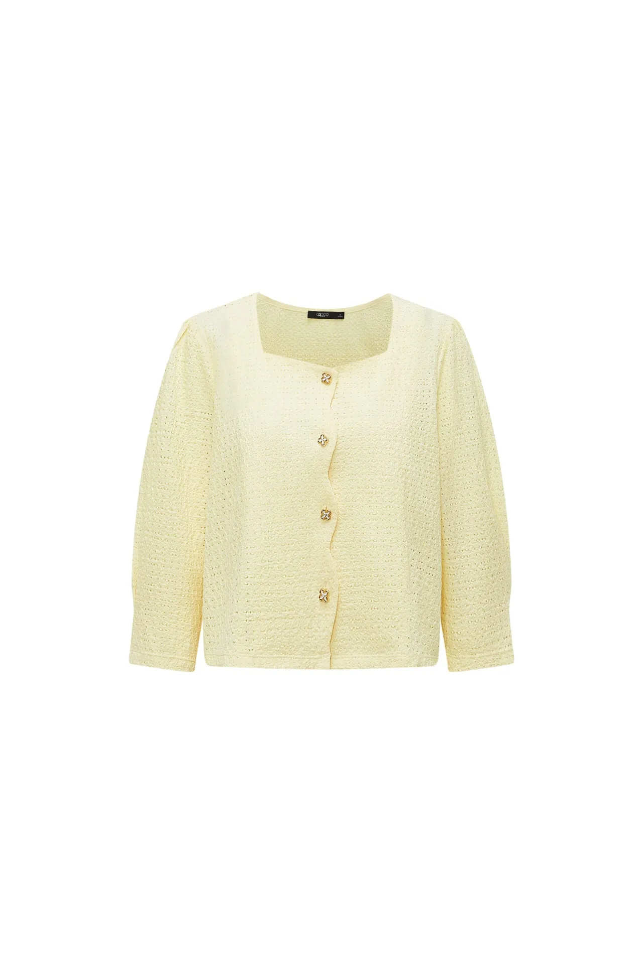 Eyelet Knit Cropped Cardigan