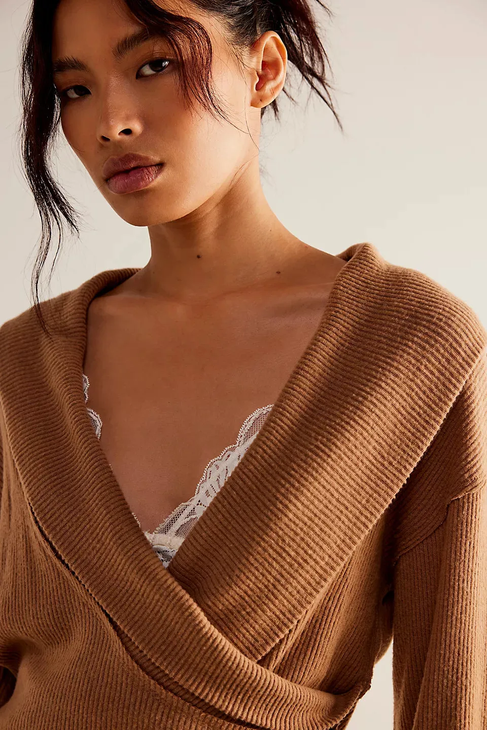 Free People We The Free Hold Me Close Pullover - Tobacco Brown