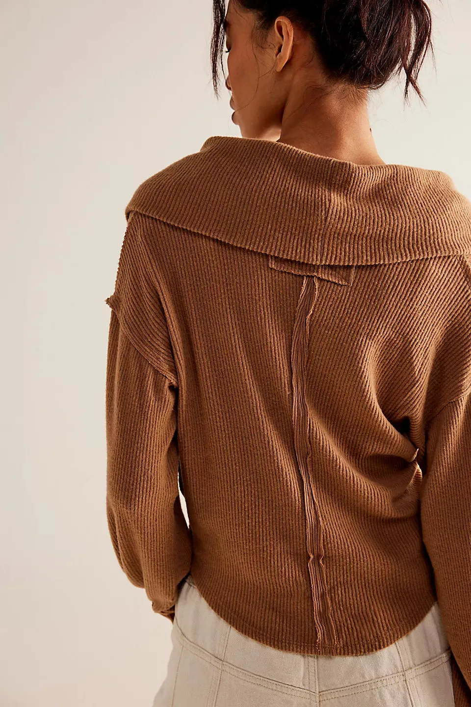 Free People We The Free Hold Me Close Pullover - Tobacco Brown