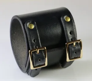 Gold Plated Buckling Wristband, Brass Rivets