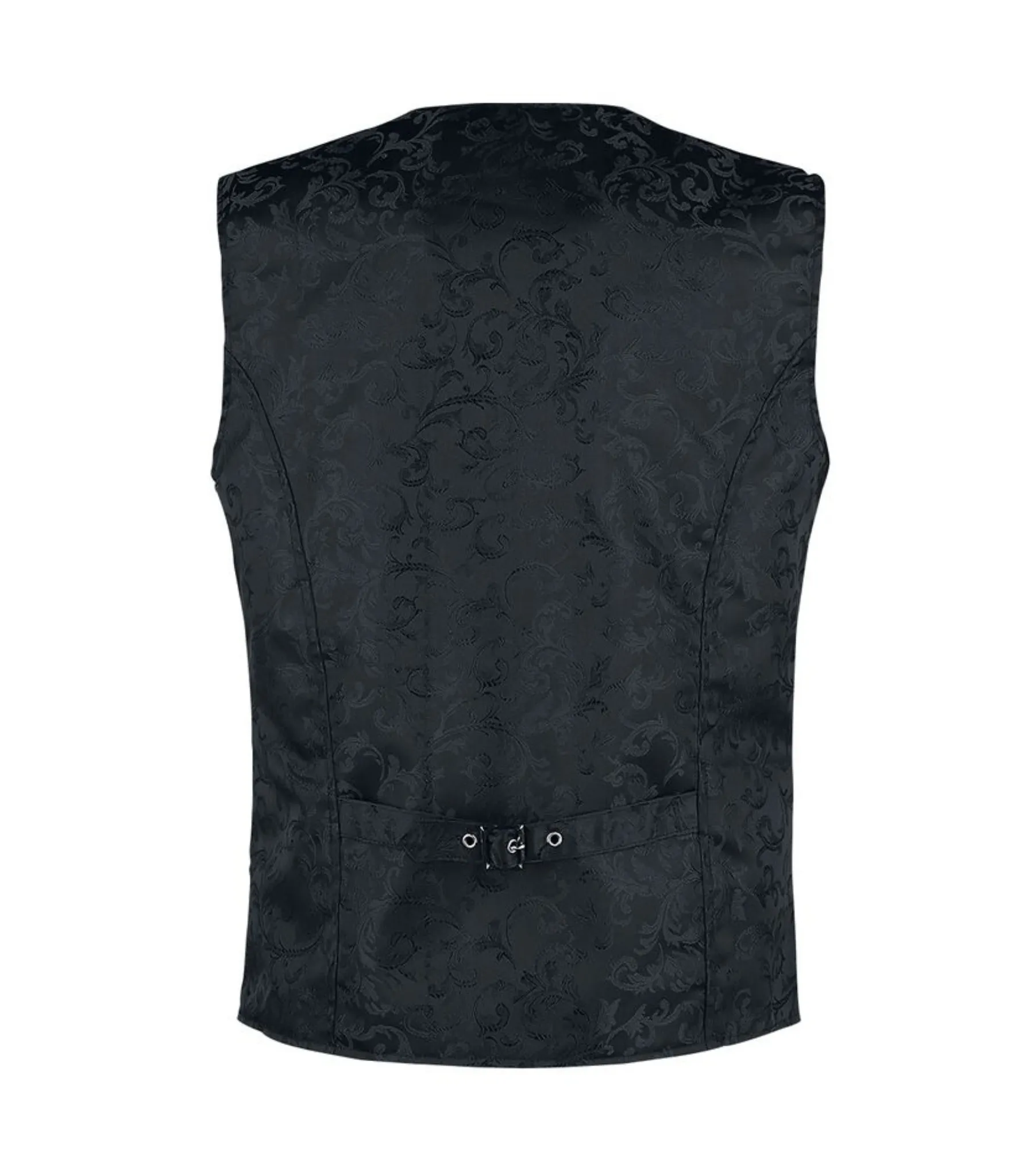 Gothic Black Brocade Men's Waist Coat