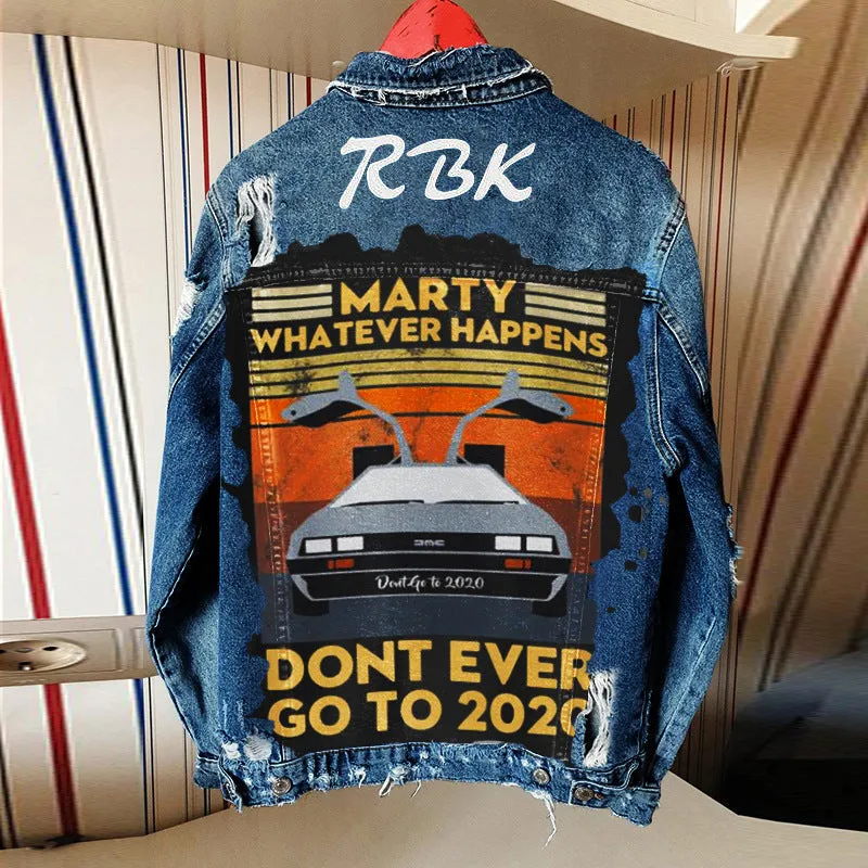 Graffiti illustration denim jacket