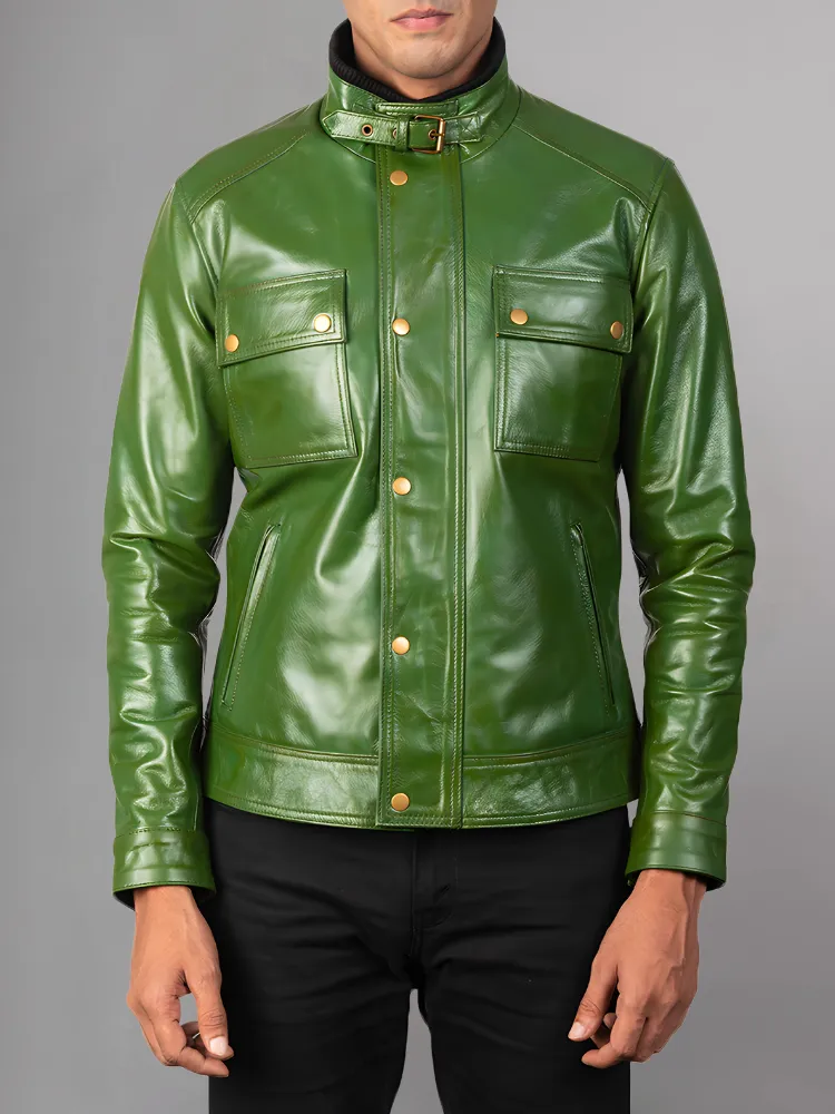 Jaxon Brown Men’s Safari Leather Jacket