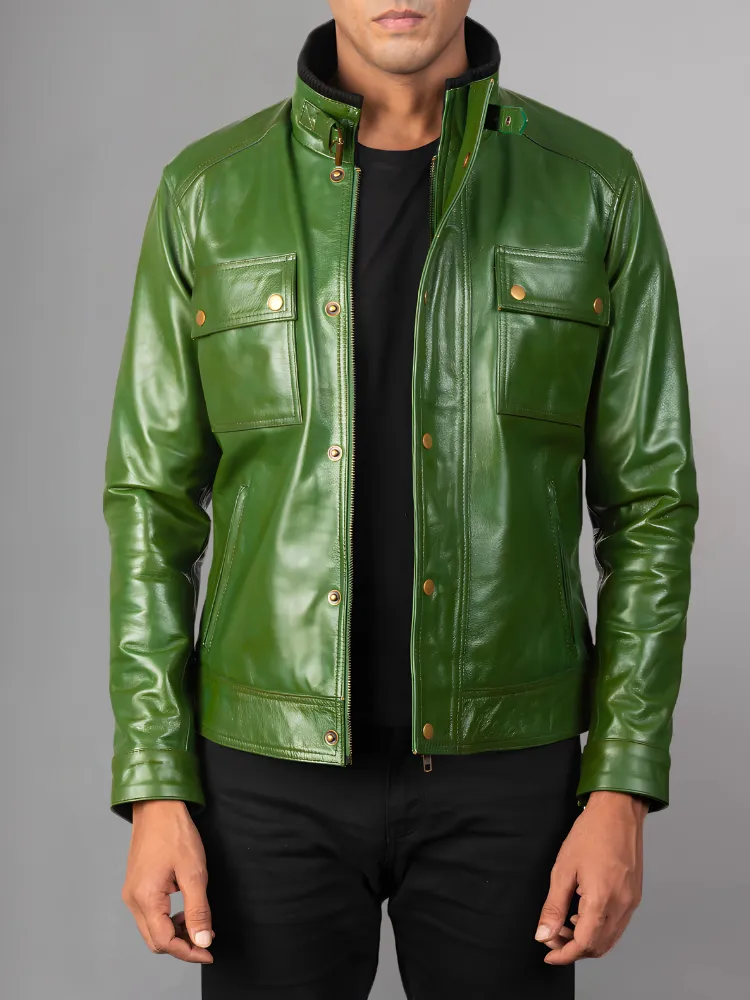 Jaxon Brown Men’s Safari Leather Jacket