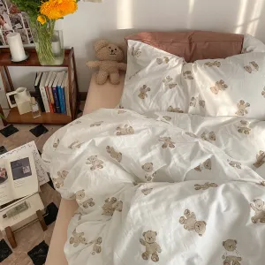 Luxury Pastoral Cotton Bedding Set – Floral & Plant Design, High-Quality Quilted Bedspread"