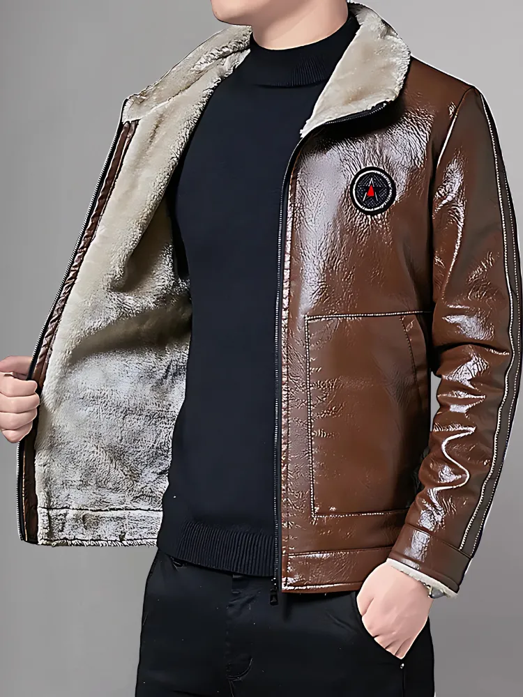 Mens Causal Leather Jacket