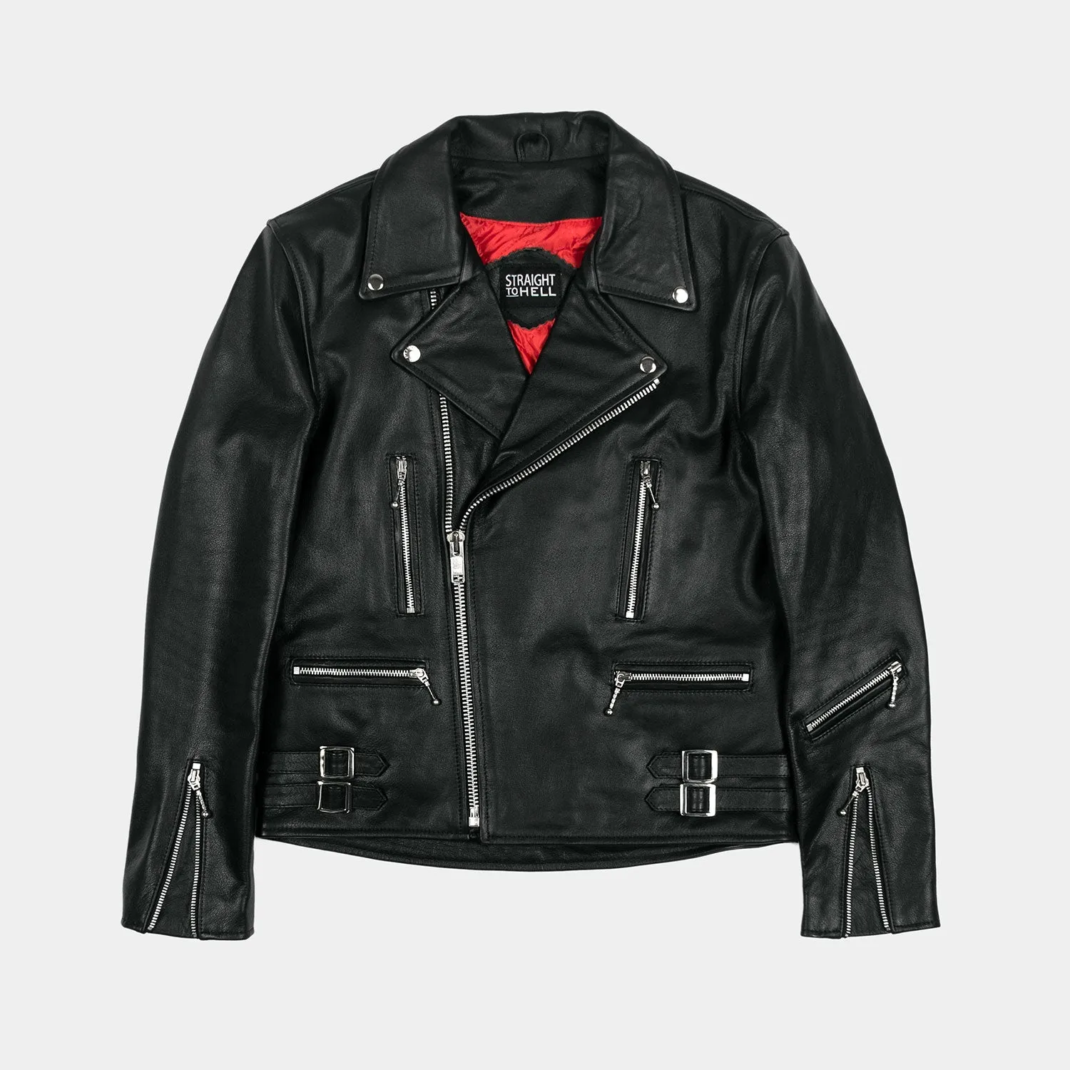 Men's Defector Classic Fit Leather Jacket- Black/Nickel