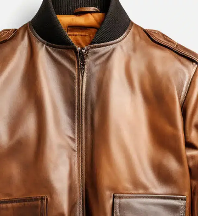 Men’s Distressed Brown Bomber Vintage Leather Jacket