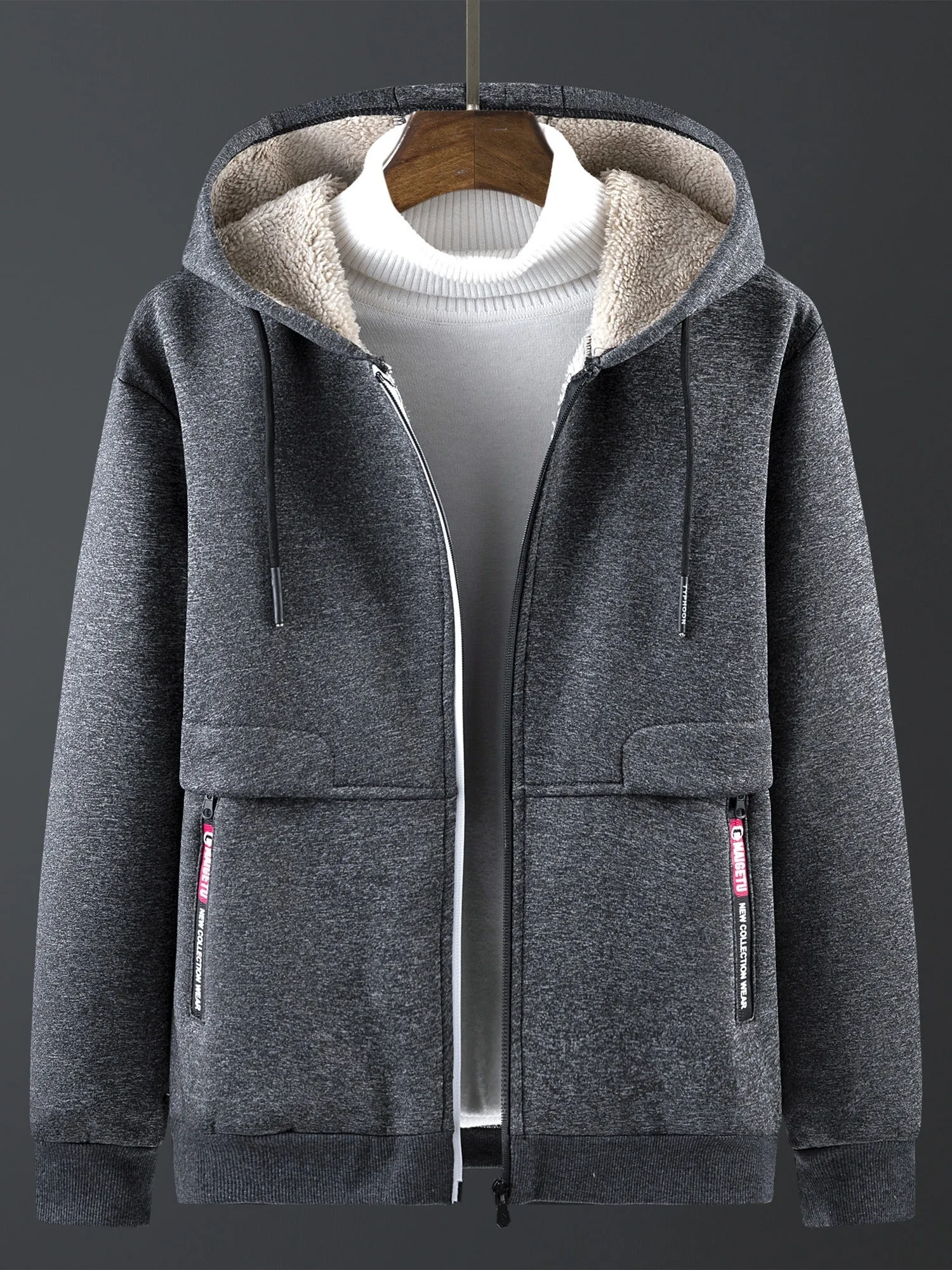 Men's Fall/Winter Casual Fleece Hooded Jacket