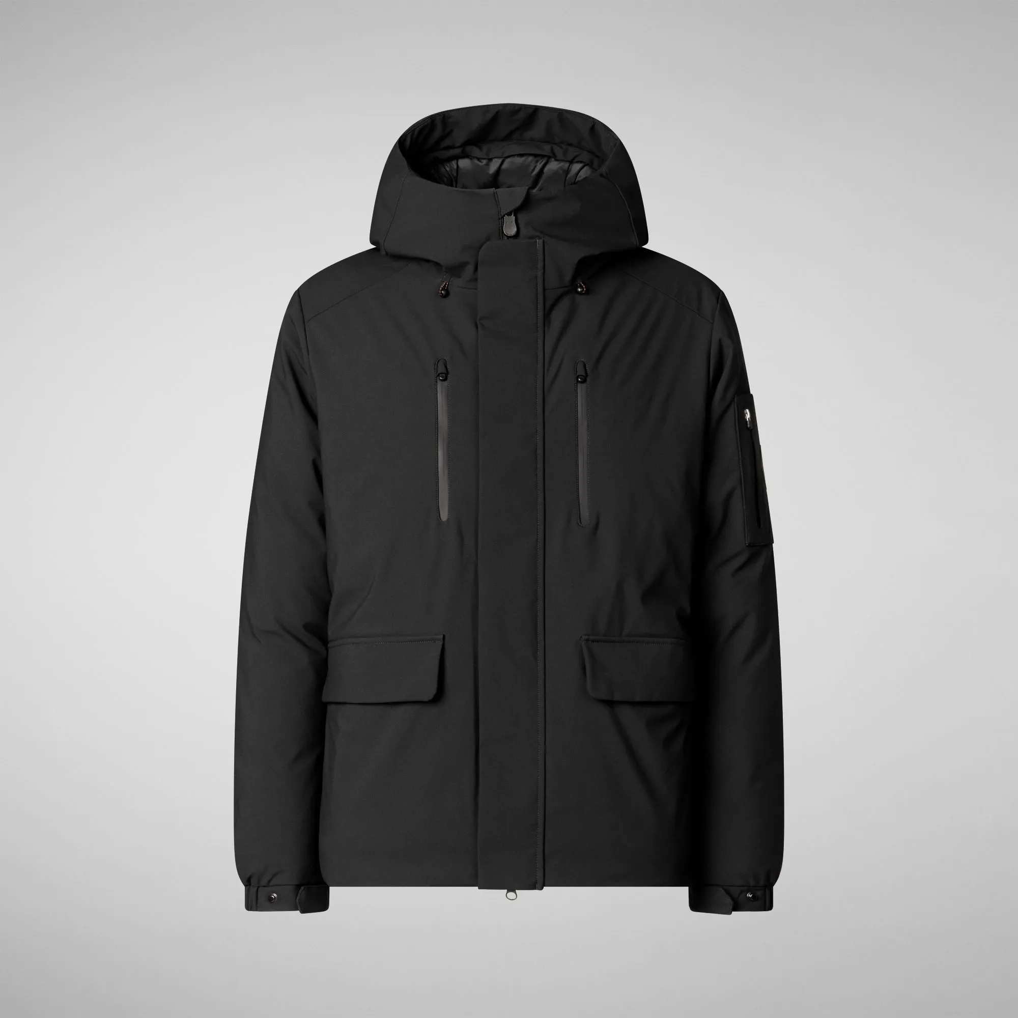 Men's hooded parka Hiram in black