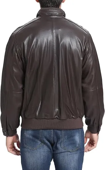 Men's Lambskin Leather Bomber Jacket - City Style