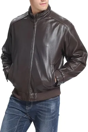 Men's Lambskin Leather Bomber Jacket - City Style