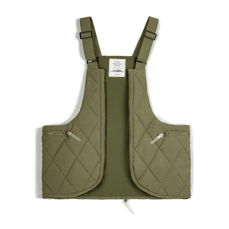 Men's Quilted Vest Bag Large-capacity Crossbody Cotton Bag - Multifunctional Sleeveless Jacket