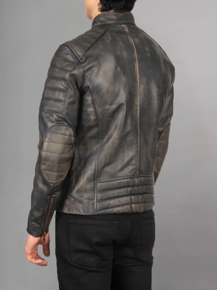 Men’s Stylish Black Biker Leather Jacket