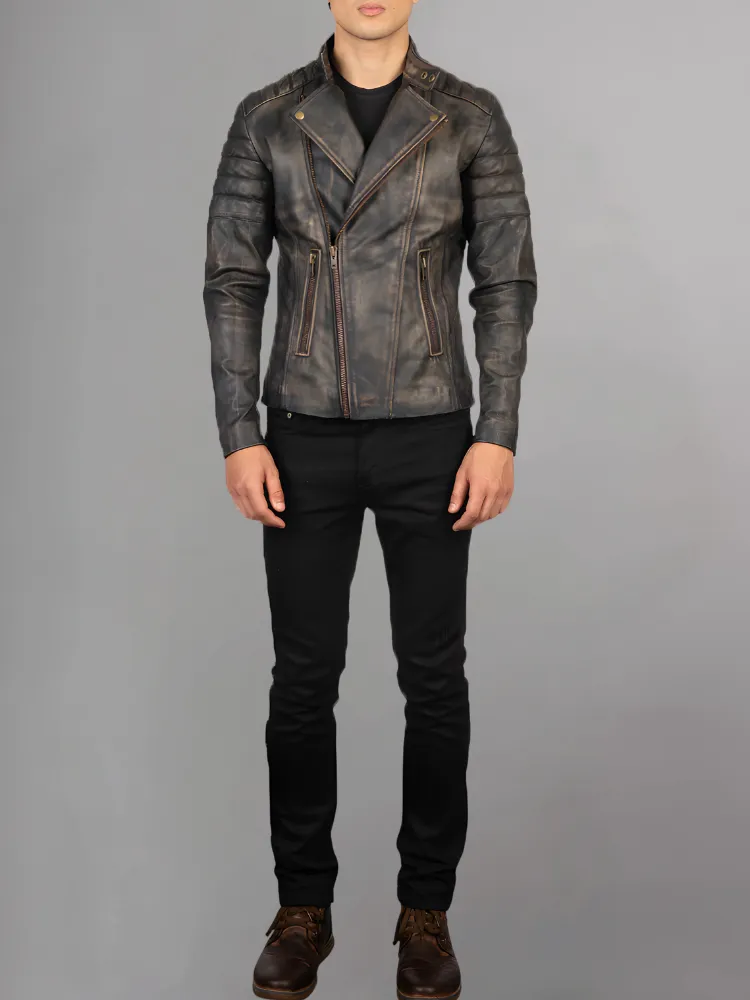 Men’s Stylish Black Biker Leather Jacket