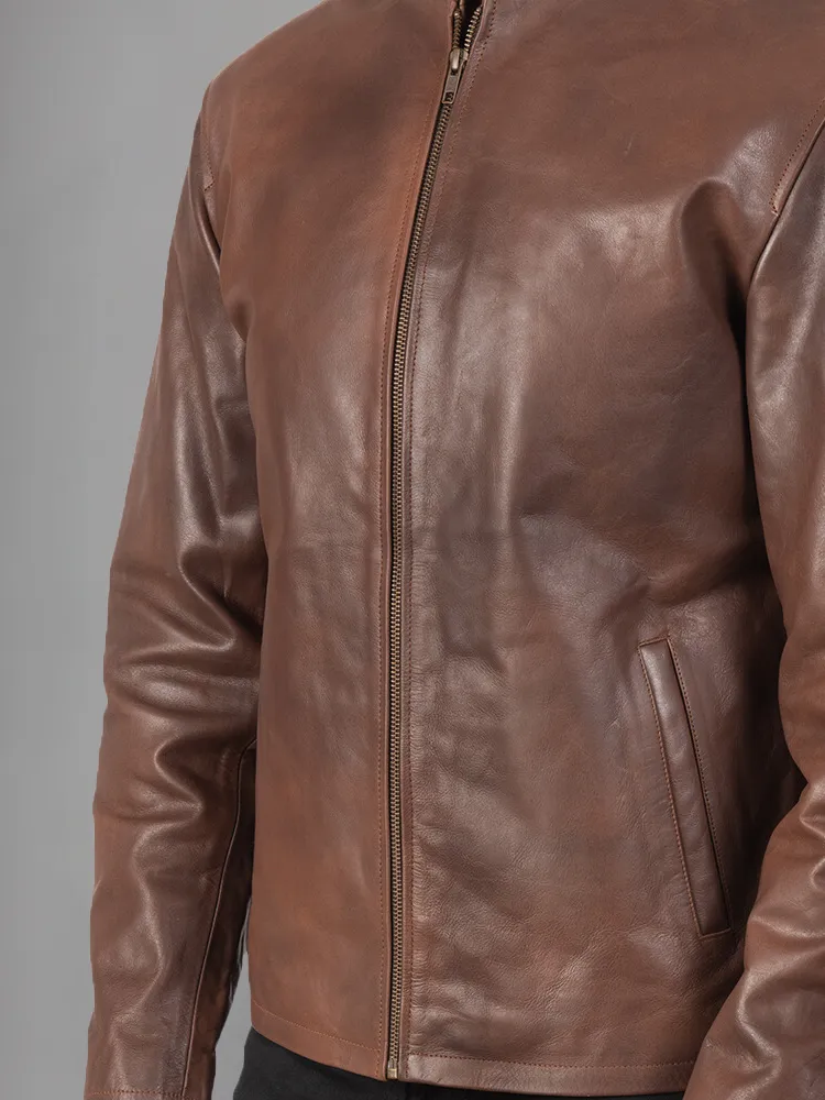 Men's Stylish Superb Real Genuine Leather Bomber Biker Jacket