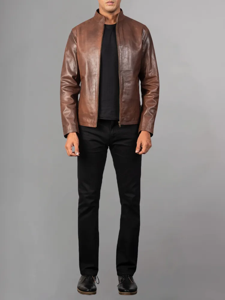 Men's Stylish Superb Real Genuine Leather Bomber Biker Jacket