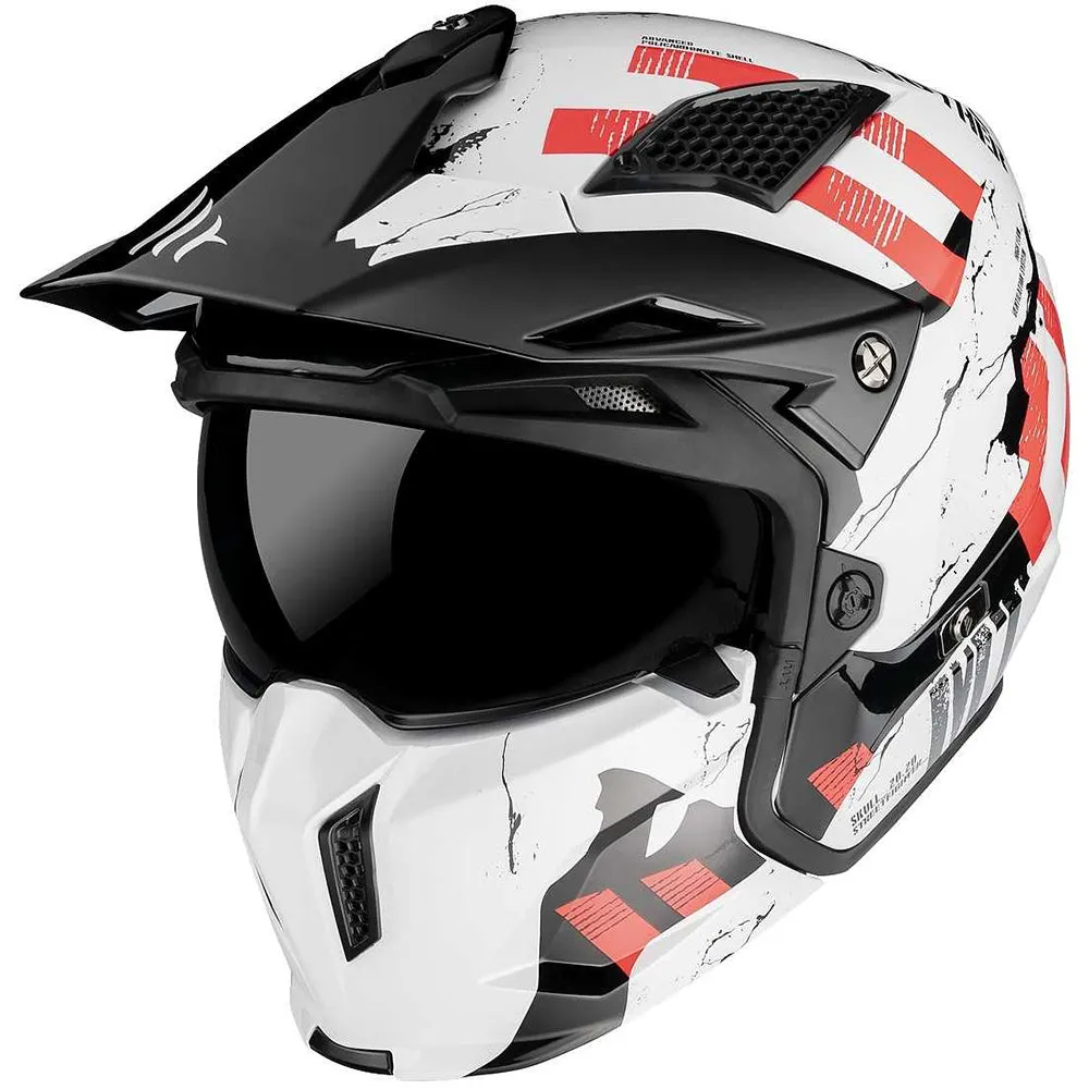 MT Streetfighter in Gloss Pearl White Adventure Helmet