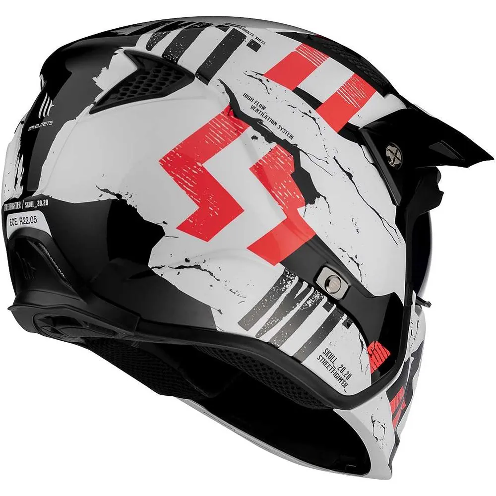 MT Streetfighter in Gloss Pearl White Adventure Helmet