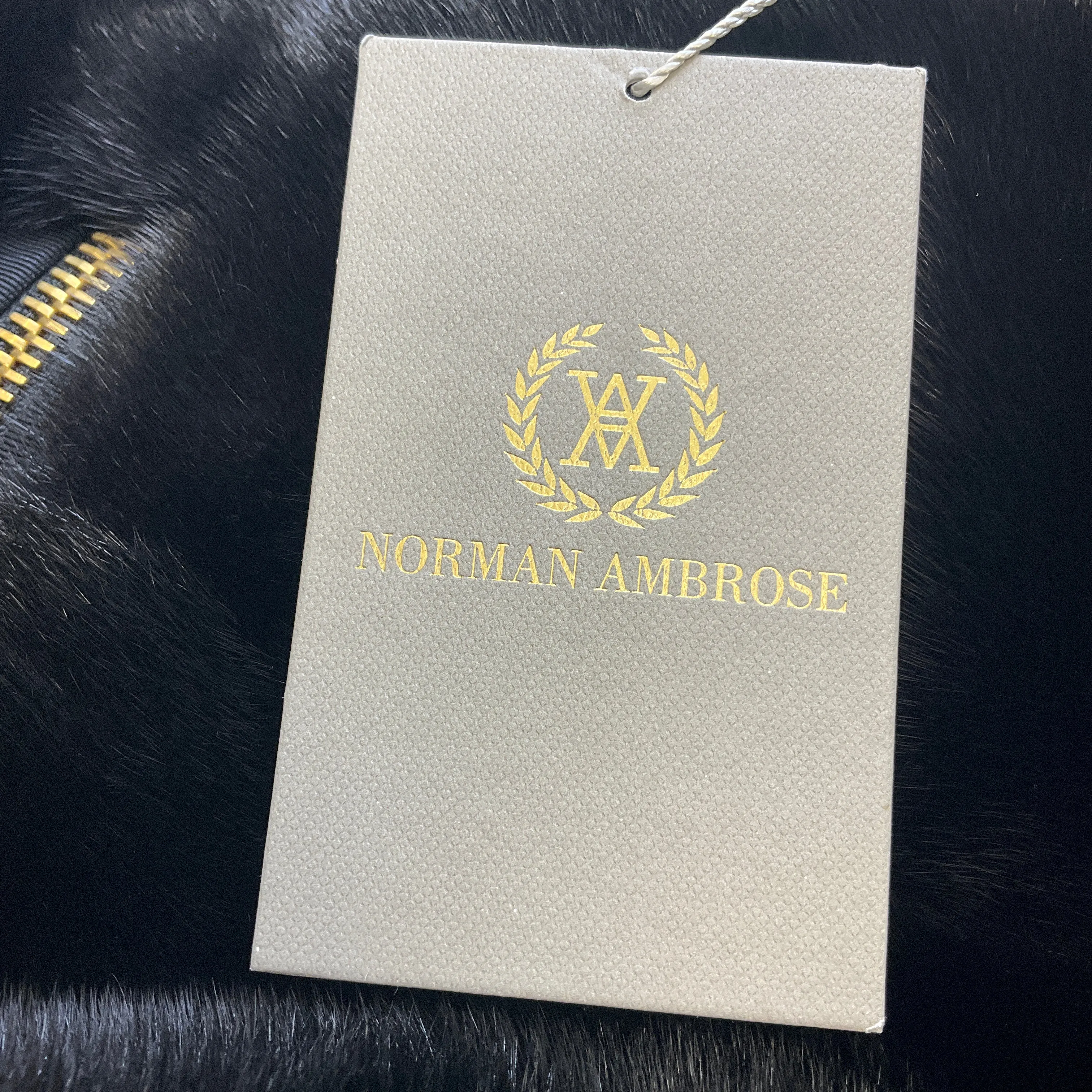 Norman Ambrose Black Zip-Front Mink Fur Jacket