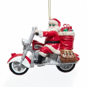 Old Guys Rule Motorcycle Santa Ornament