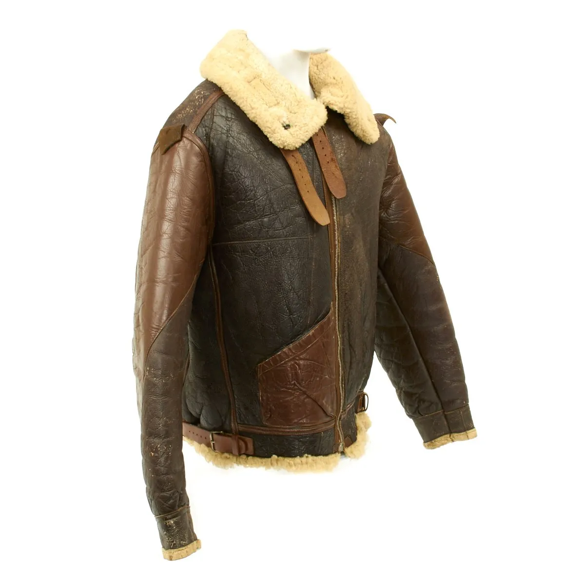 Original U.S. WWII B-17 Bomber Tantalizing Takeoff B-3 Sheepskin Jacket