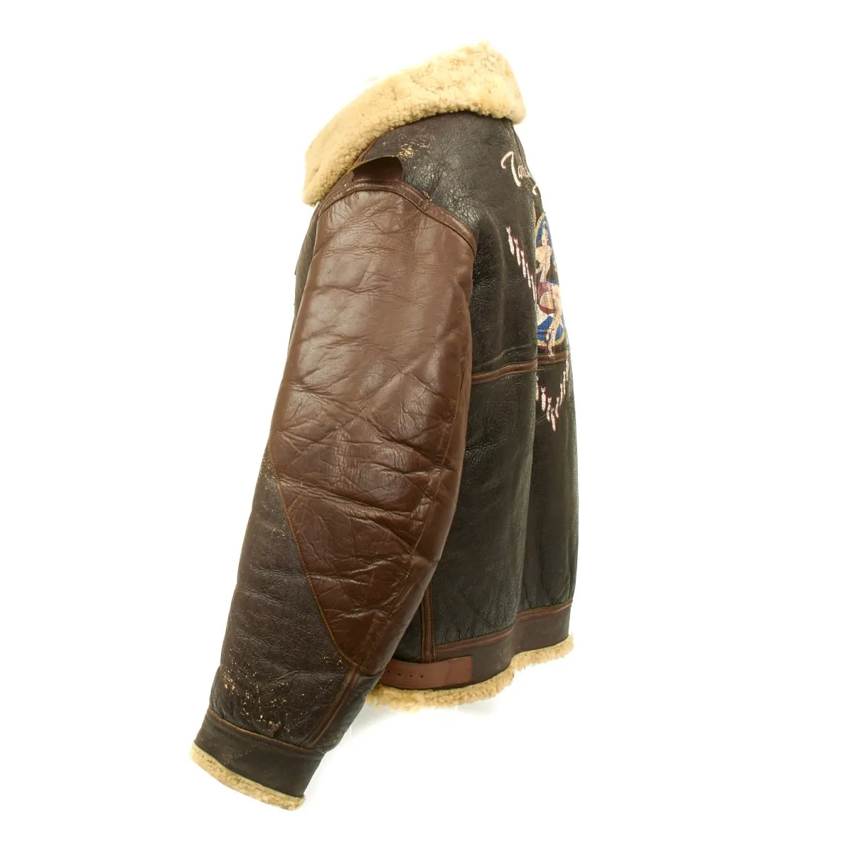 Original U.S. WWII B-17 Bomber Tantalizing Takeoff B-3 Sheepskin Jacket