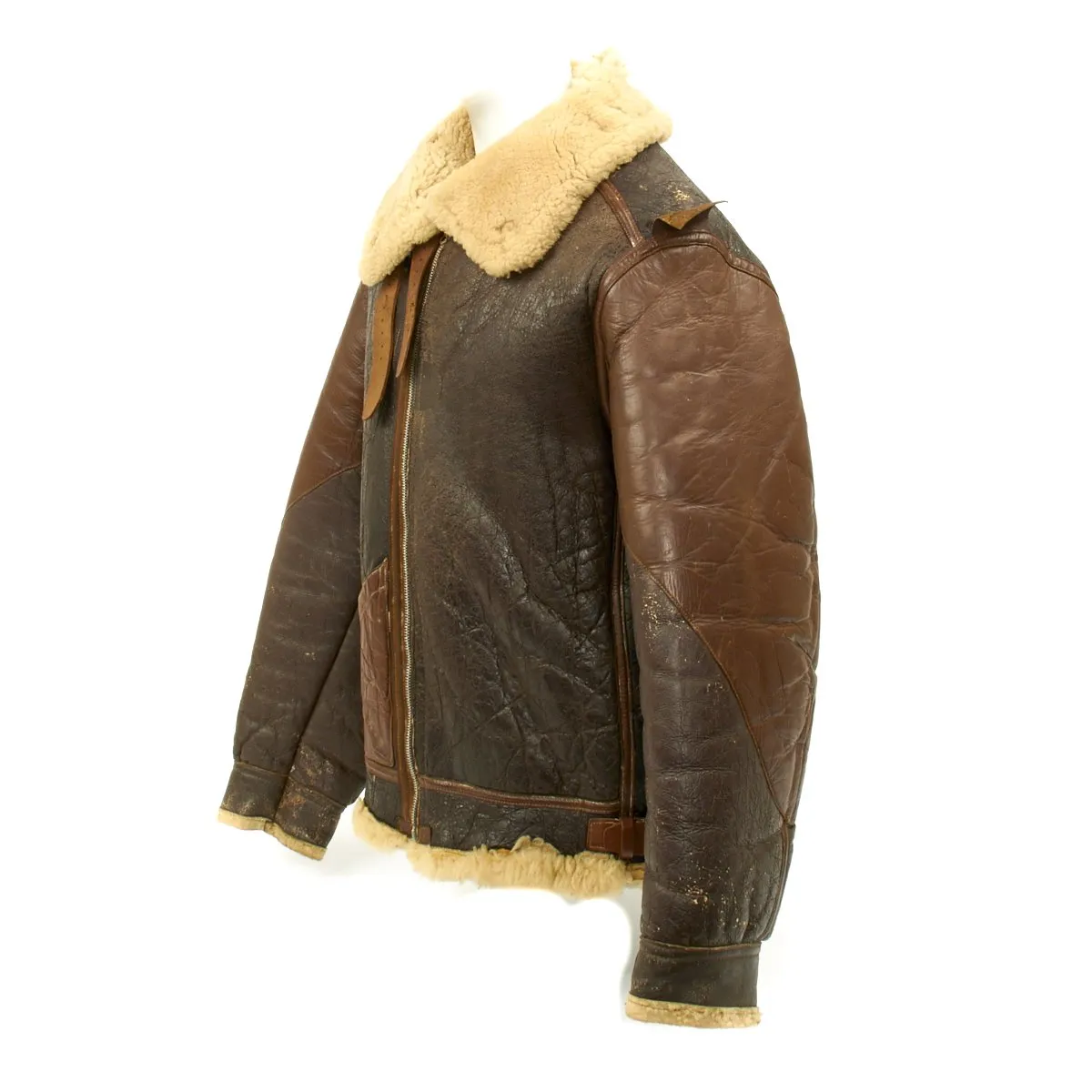 Original U.S. WWII B-17 Bomber Tantalizing Takeoff B-3 Sheepskin Jacket