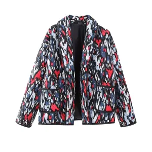 Pre Order:  Color Splatter Print Cropped Jacket