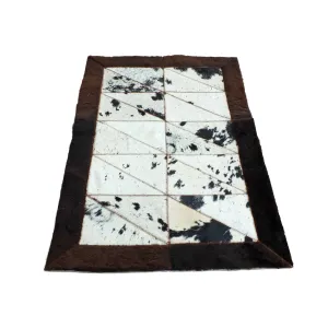 Rectangle Patchwork Area Rug - Bison Edge 2'x6' - Light Cowhide Center