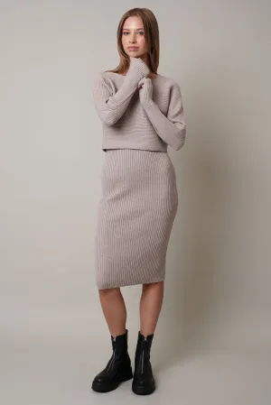 Ribbed Dress   Cropped Sweater Set