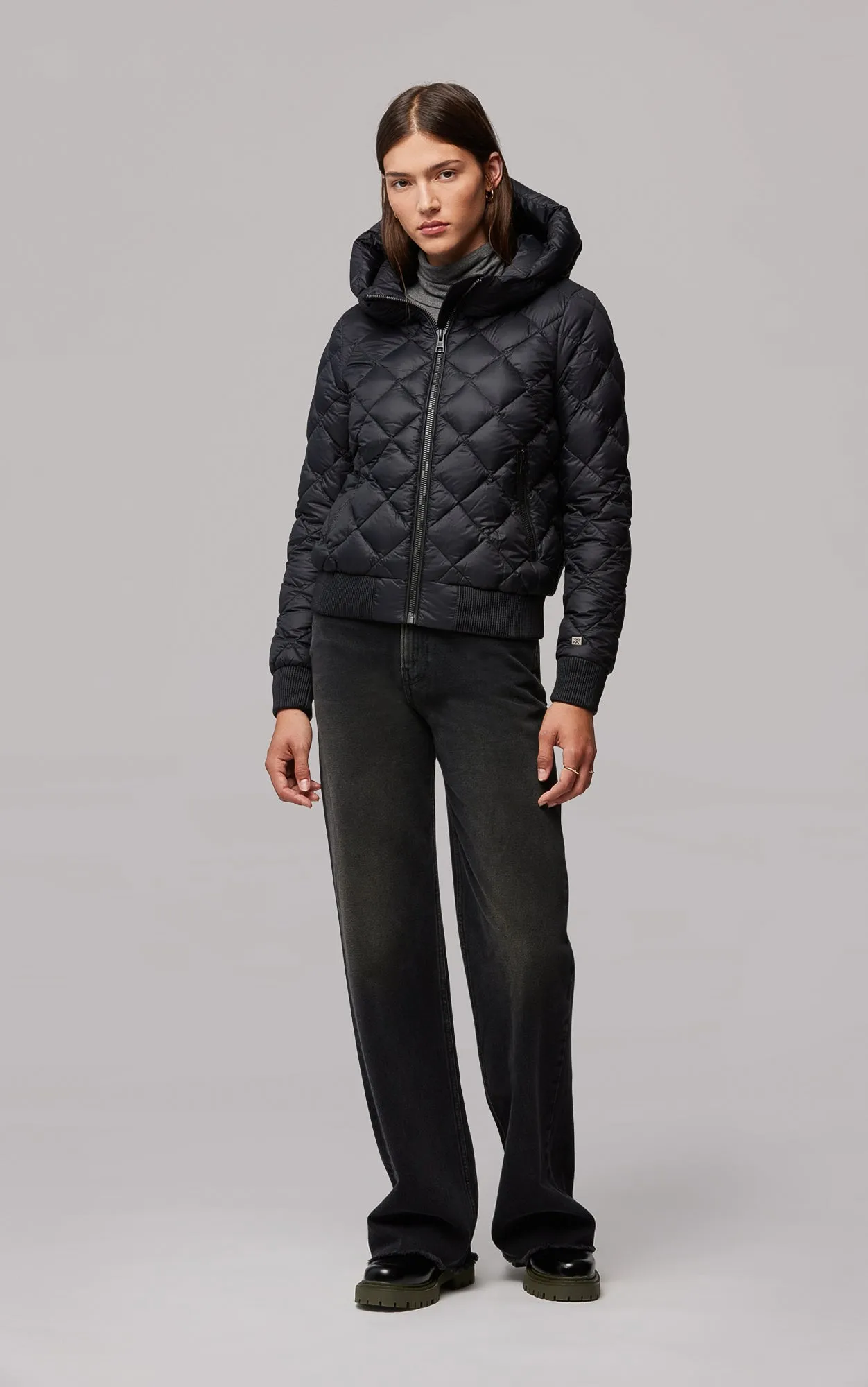 SOIA&KYO SENNA-TD - Lightweight Down Bomber Jacket With Diamond Quilting